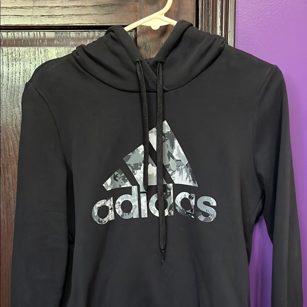 Adidas black and grey hoodie